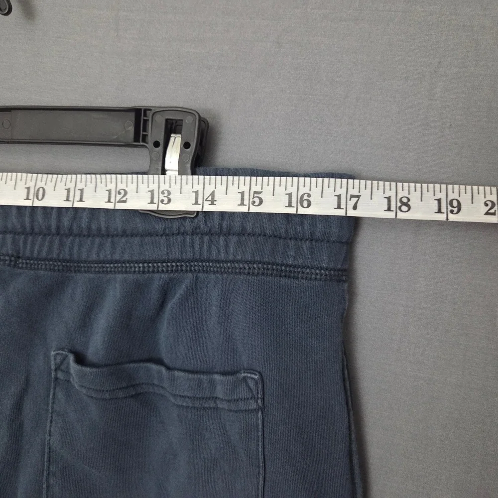 100% Cotton Moto Joggers Navy Blue Quilted Knee Zip Ankle Sweatpants Mens Size M